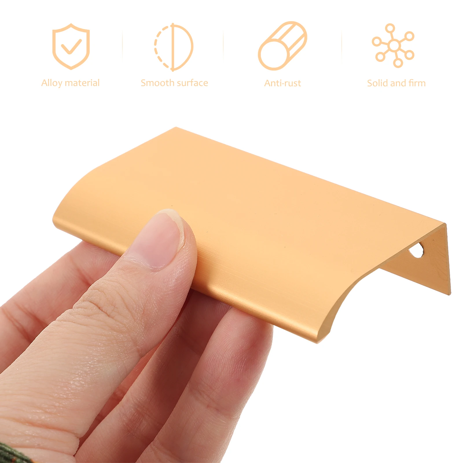 

10pcs Hidden Cabinet Handles Concealed Door Recessed Furniture Grips Gold Drawer Pulls Kitchen Bathroom Durable Aluminum Alloy