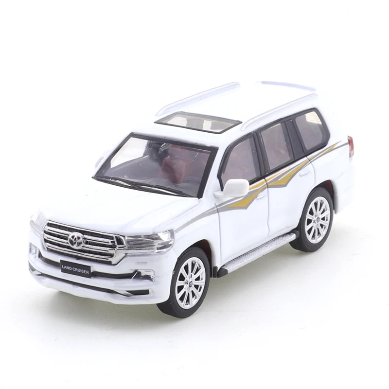 JKM 1/64 Toyota Land Cruiser Alloy Car Model 2016 LC200 Simulation Luxury SUV Kids Xmas Gift Toys for Boys