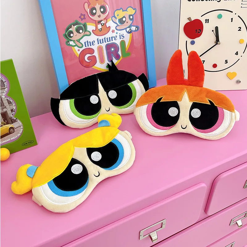 

The Powerpuff Girls Plush Eye Mask Cute Blossom Bubbles Buttercup Blackout Eye Mask