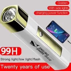 Smiling Shark Strong Light Flashlight Waterproof Side Light Power Bank Mini Portable Remote Flashlight Outdoor Hiking Camping