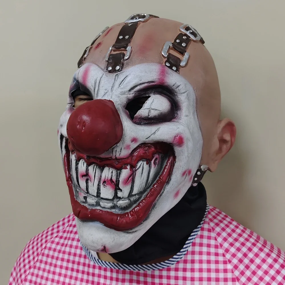 2025halloweenMasque de Clown à dents douces, fête d'halloween, masque de Clown tueur torsadé d'horreur, film de jeu Cosplay