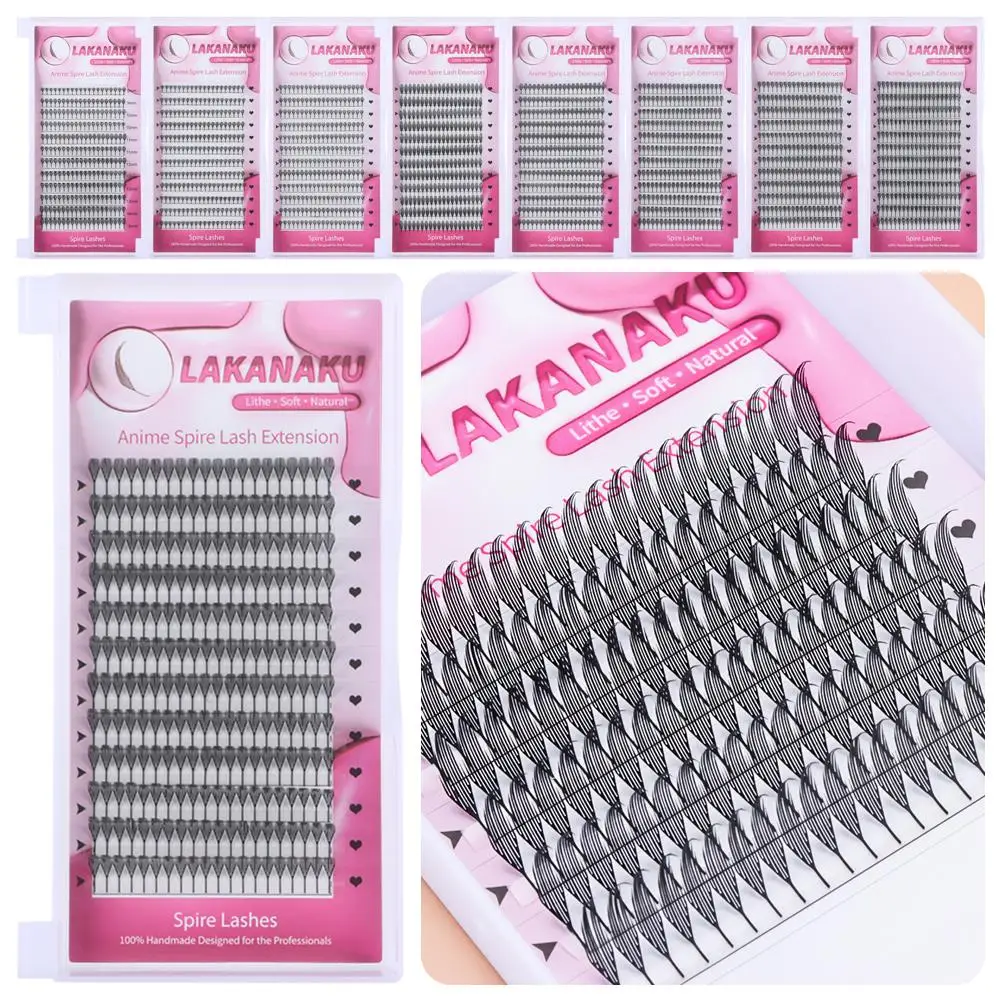 Nuevo Kit de pestañas en racimo de 12 filas, extensiones de pestañas de visón rizadas C/D de cómic, pestañas postizas de un solo grupo, herramientas de maquillaje de ojos
