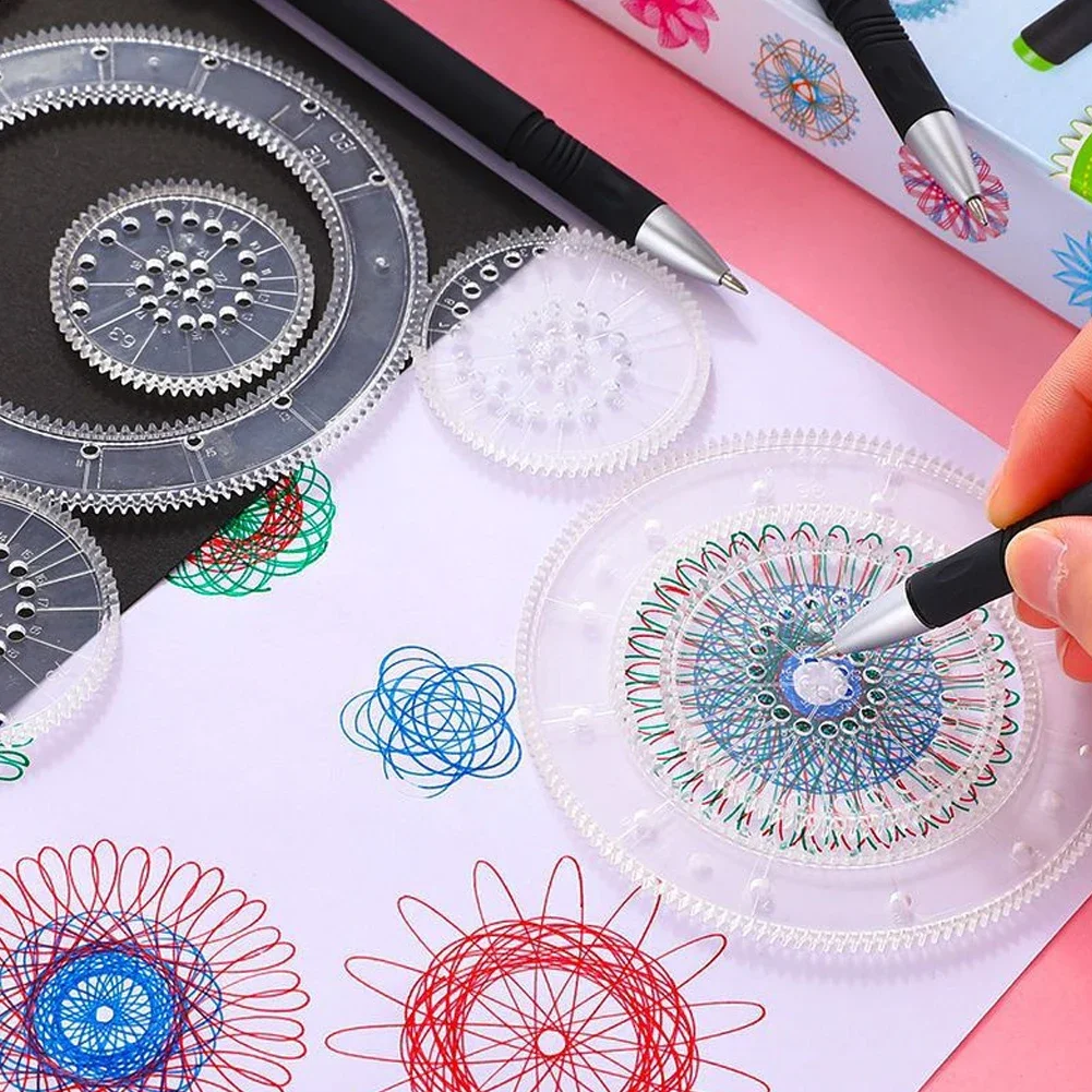 22 قطعة مجموعة مسطرة السنبوغراف مسطرة هندسية أدوات رسم الروليت الرياضية تعلم الرسم أداة فنية تعليمية إبداعية