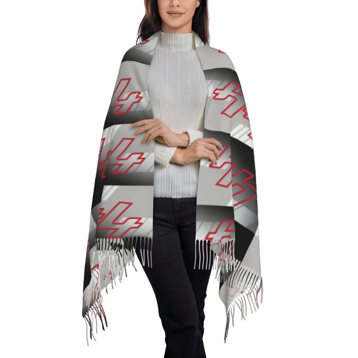 Mercedes F1 2021 - Lewis Hamilton #44 Scarf Tassel Scarves for Women Soft Warm Shawls and Wraps Large Fall Winter Shawl Wrap