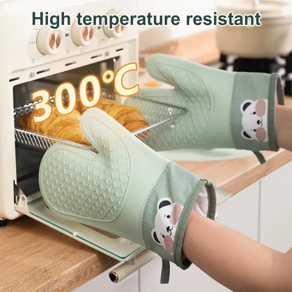 1 Pcs Insulation Gloves Suspension Heat Resistant  Oven Baking Hot Pot Mitts for Bakery