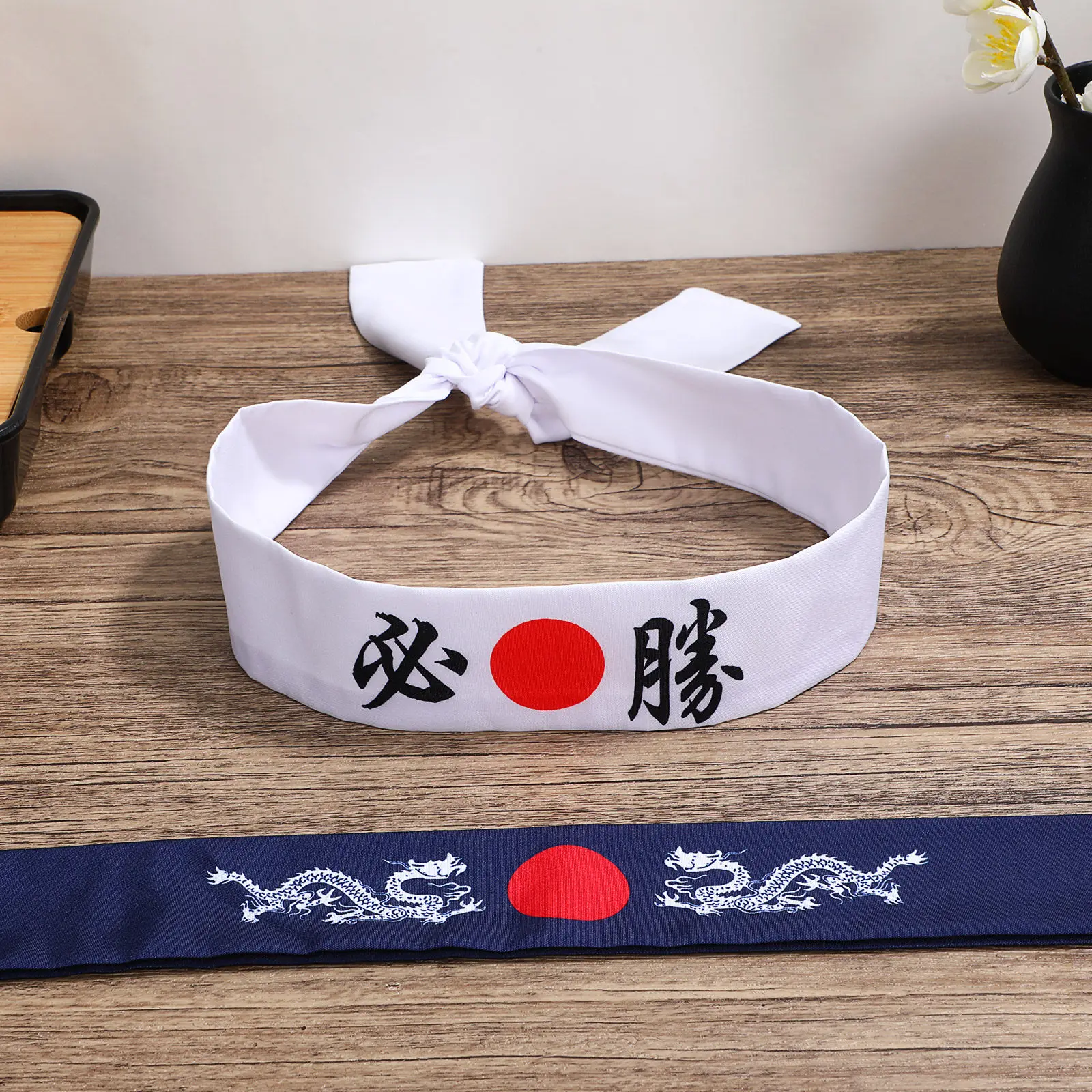

2Pcs Japanese Bushido Headband Sports Headband Running Karate Training Exercise Workout Fitness Yoga Cooking Men