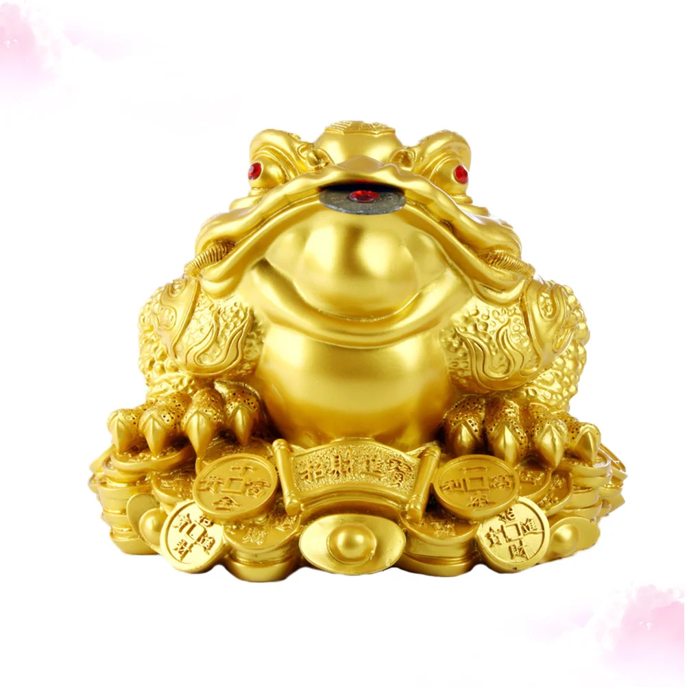 

Finish Golden Toad Resin Home Office Decoration Exquisite Workmanship Feng Shui Wealth Fortune Craft Tabletop Ornament