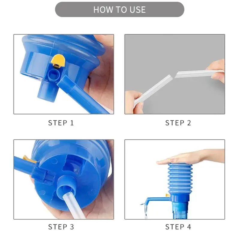 1PCS Portable Hand Press Manual Pump Bottled Drinking Water Bucket Dispenser with Removable Tube Vacuum Action Device view 6