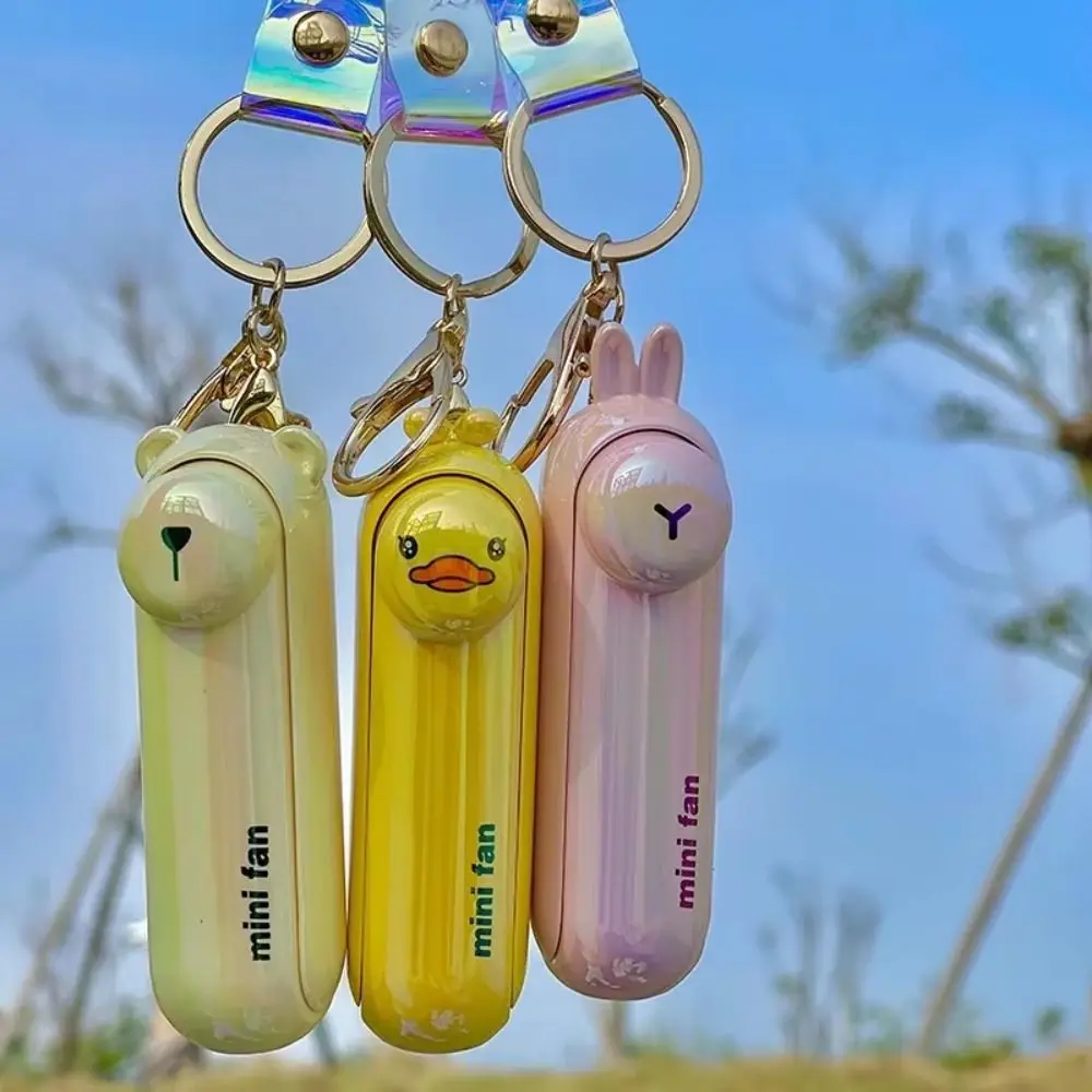 Portable 3 Speeds Mini Folding Fan USB Charge Table Desk Keychain Fan Kawaii Cooling Handheld Fan Home Office view 5