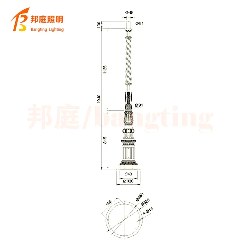 Traditionelle LED Outdoor Post Light Garten lampe wasserdichte Klarglas Außenwand leuchte Aluminium Anti-Rost-Material