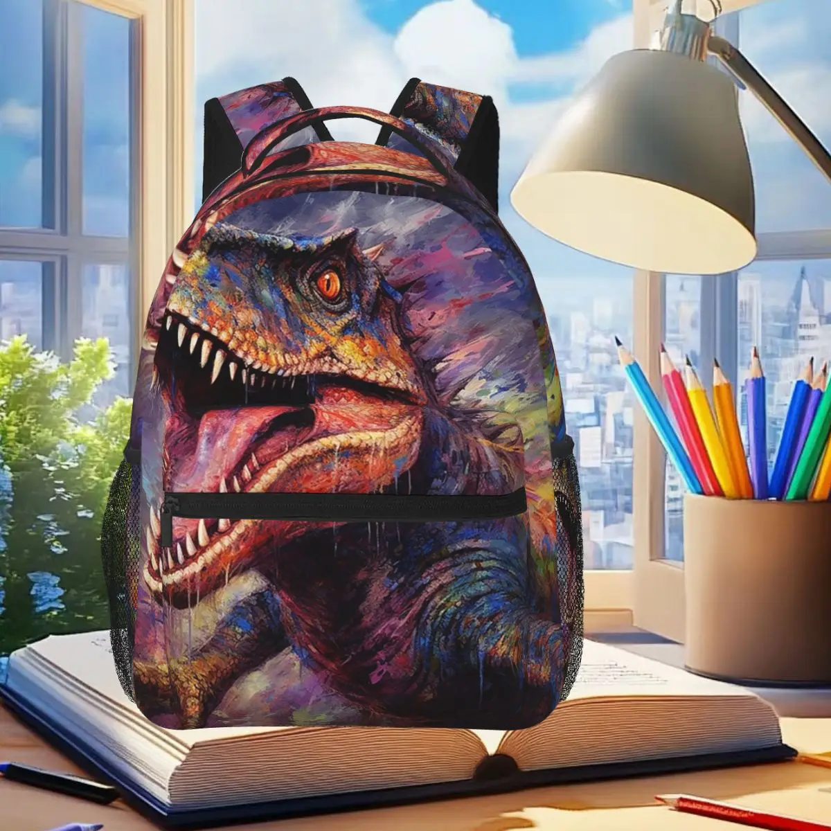 

Dinosaurs Roar Backpack Student Boys Girls BookBag Kids School Bag Computer Shoulder Bags for Men Women