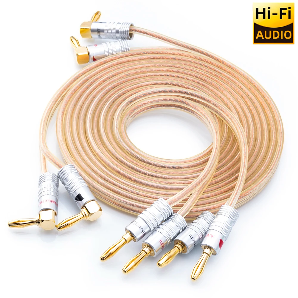 ■   Cabo monstro ofc xp 16awg, fio de alto-falante, pinos de plugue banana, cabo de áudio de alto desempenho para amplificador de estúdio de home theater hifi