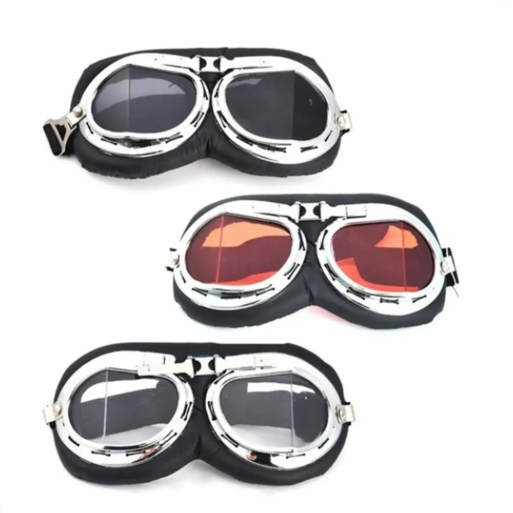 Retro Vintage Pilot Goggles Motor Protective Gear Glasses For Motorcycle Cruiser Cafe Scooter
