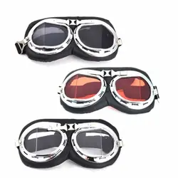 Retro Vintage Pilot Goggles Motor Protective Gear Glasses For Motorcycle Cruiser Cafe Scooter