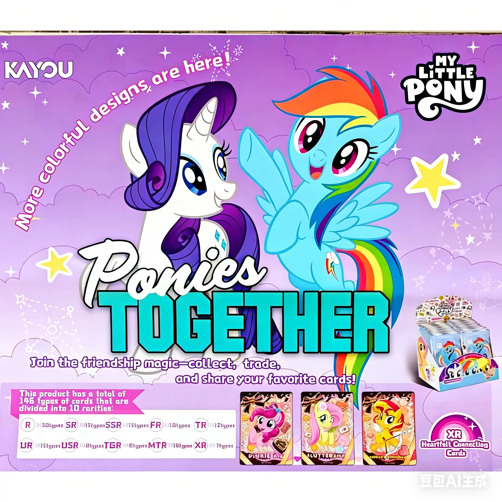 KAYOU My Little Pony "Ponies Together" Regenbogen-Edition Sammelkarten-Serie mit Mehrfach-Seltenerhöhtheit und Magischem Thema