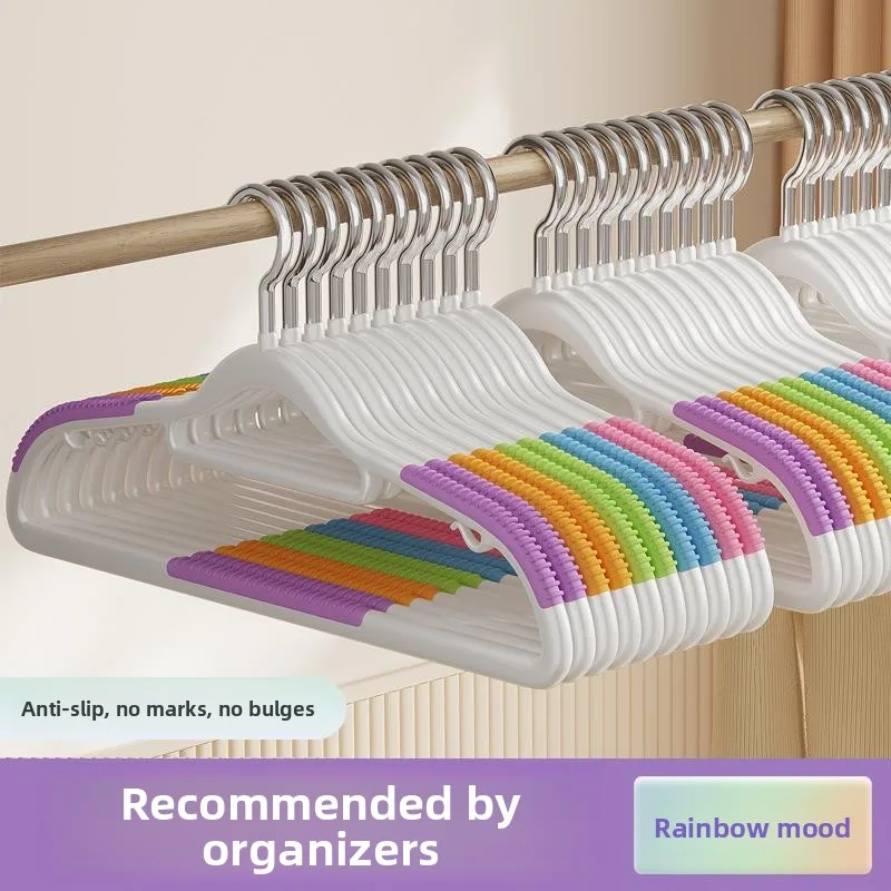 

No-Trace Anti-Slip Clothes Hanger Home Use Wardrobe Storage Tool aron Color Nordic Sle Plastic Hanger for Adult Clothes