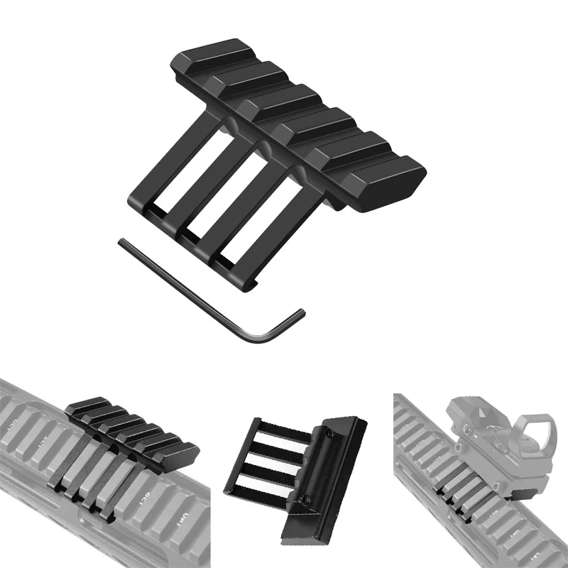 Optics Offset 45degree Rail Mount,With 20mm side rail Adapter,for laser scope Flashlight Mounting,Hunting,Toy Gun Accessories