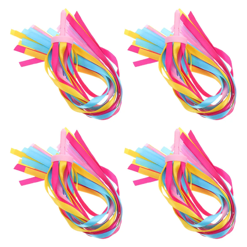 

2 Pairs Colorful Streamers Kid Bike Accessories Durable Polyester Lightweight Easy Installation Bright Colors Children Bicycle