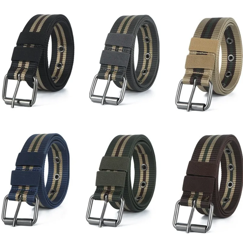 

Student Youth Korean Version, Versatile Jeans Belt, Military Training, Extende Perforated Canvas Belt, Men's Needle Buckle Belt