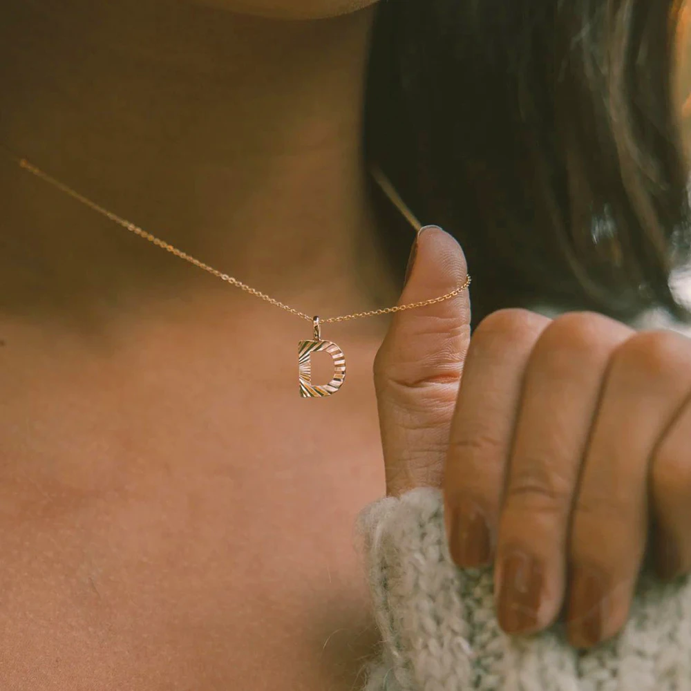 DIY Stainless Steel Necklace for Woman 26 Letters Name Initial Heart Pendant Necklace Accessories Jewelry Wholesale Dropshipping