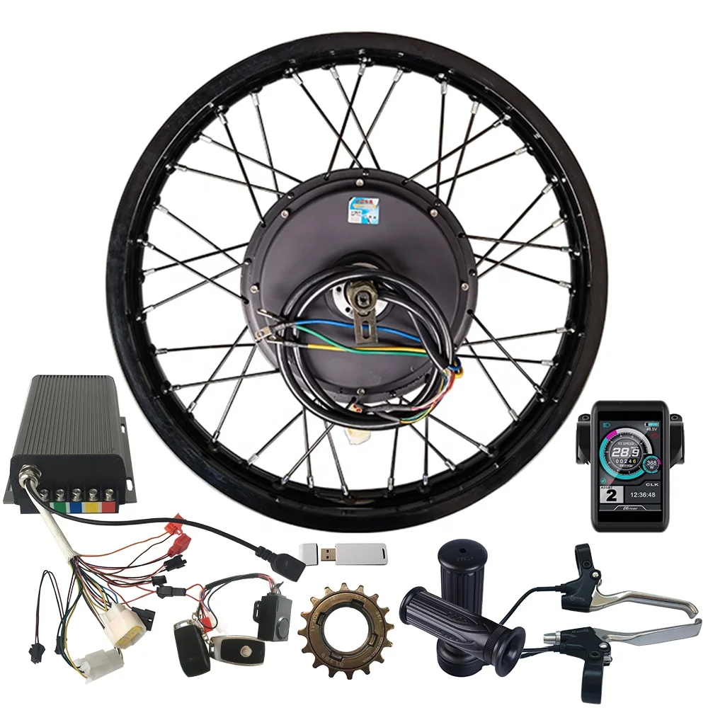 

Kit Bike Electric 3000w V3 Hub Motor Ebike Conversion Kit Rear Gearless Wheel