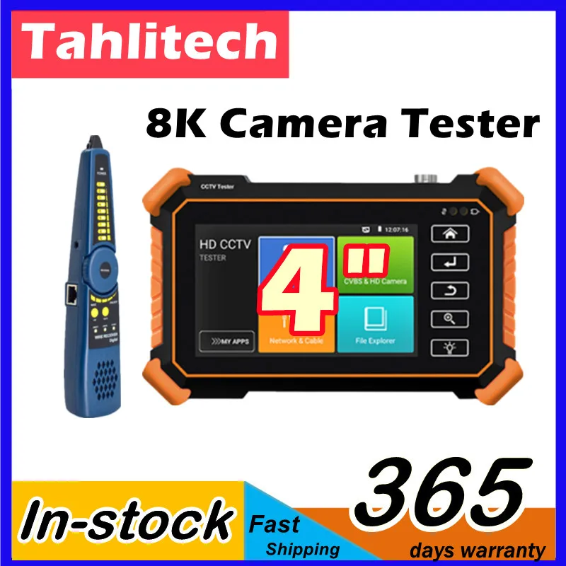 

8K Portable CCTV IP Camera Tester 8MP AHD CVI TVI Analog CCTV Tester WIFI UTP Cable Tester - Perfect for CCTV Installations