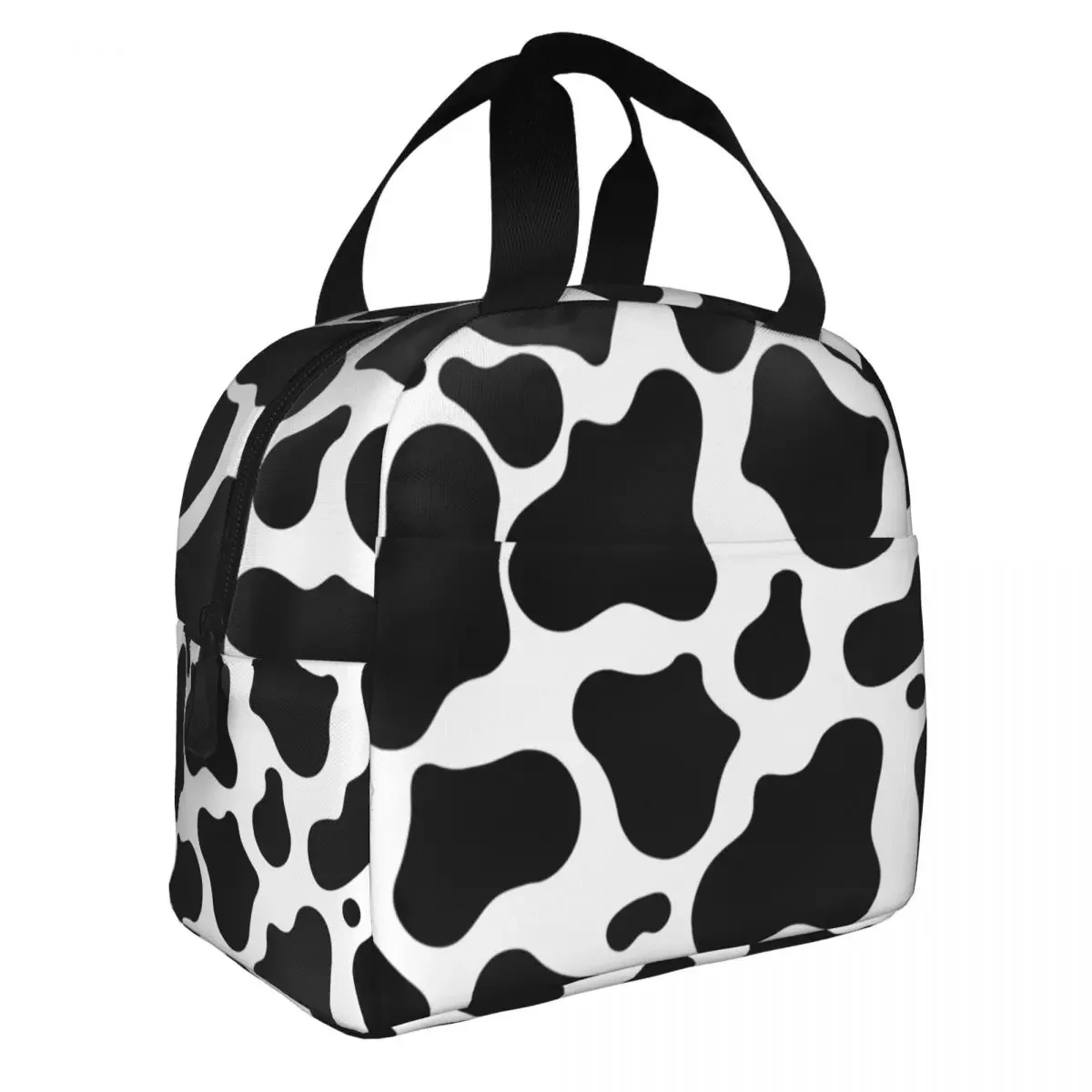 Cow Spots Black And White Insulated Lunch Bag Thermal Bag Lunch Container Leakproof Tote Lunch Box for Men Women Office Travel