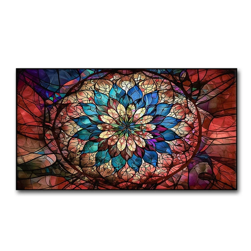 Flower of Life Stained Glass Mandala Diy Diamond Painting Cross Stitch Full Diamond Mosaic Embroidery Spiritual Zen Art A838