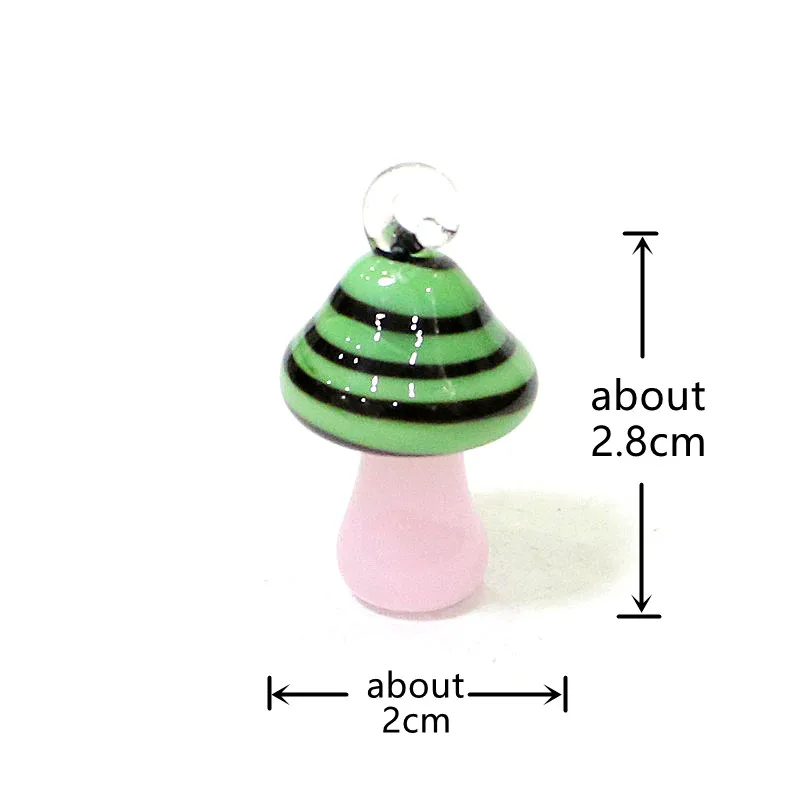 2Pcs Cute Mushroom Charms Glass Pendant Woman Diy Jewelry for Necklace Bracelet Earring Making Accessories Easter Decor Supplies