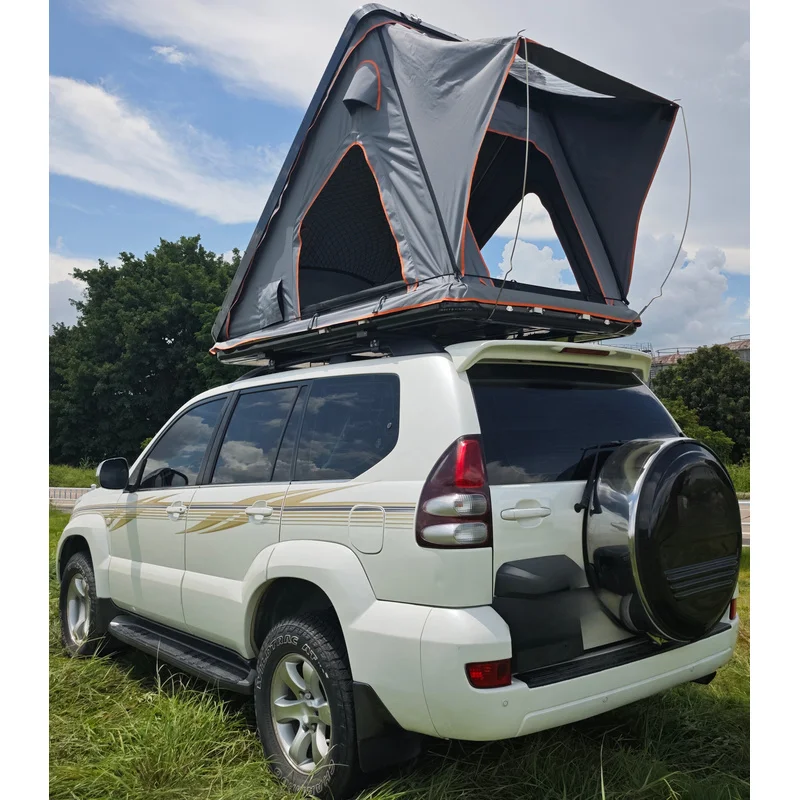 High Quality Triangular Hard Shell Rooftop Tent With Insulated Liner, Oxford Fabric Four Season Use For Cars And Campers