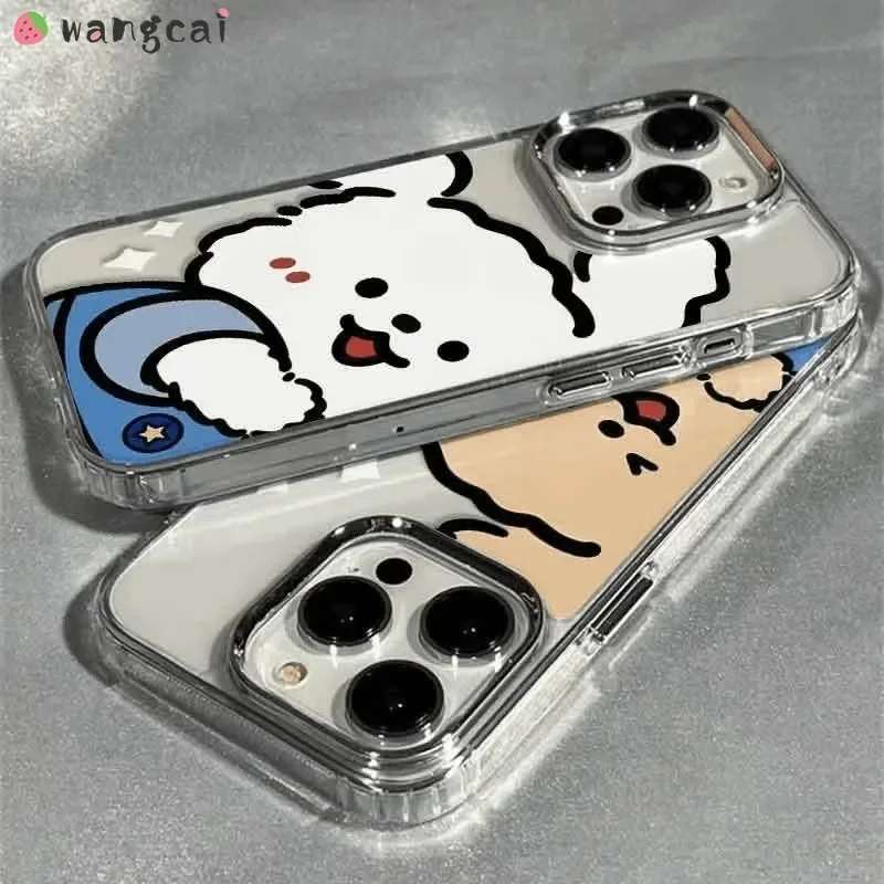 لموتورولا موتو G60 G60S G32 G73 E22 E22i E20 E13 G14 G53 G30 G10 جراب هاتف الكرتون جرو واضح مضحك زوجين غطاء #4