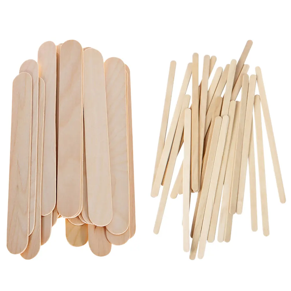 20pcs Wooden Waxing Wax Spatula Tongue Depressor Disposable Hair Removal Sticks Kit Skin Beauty Tool