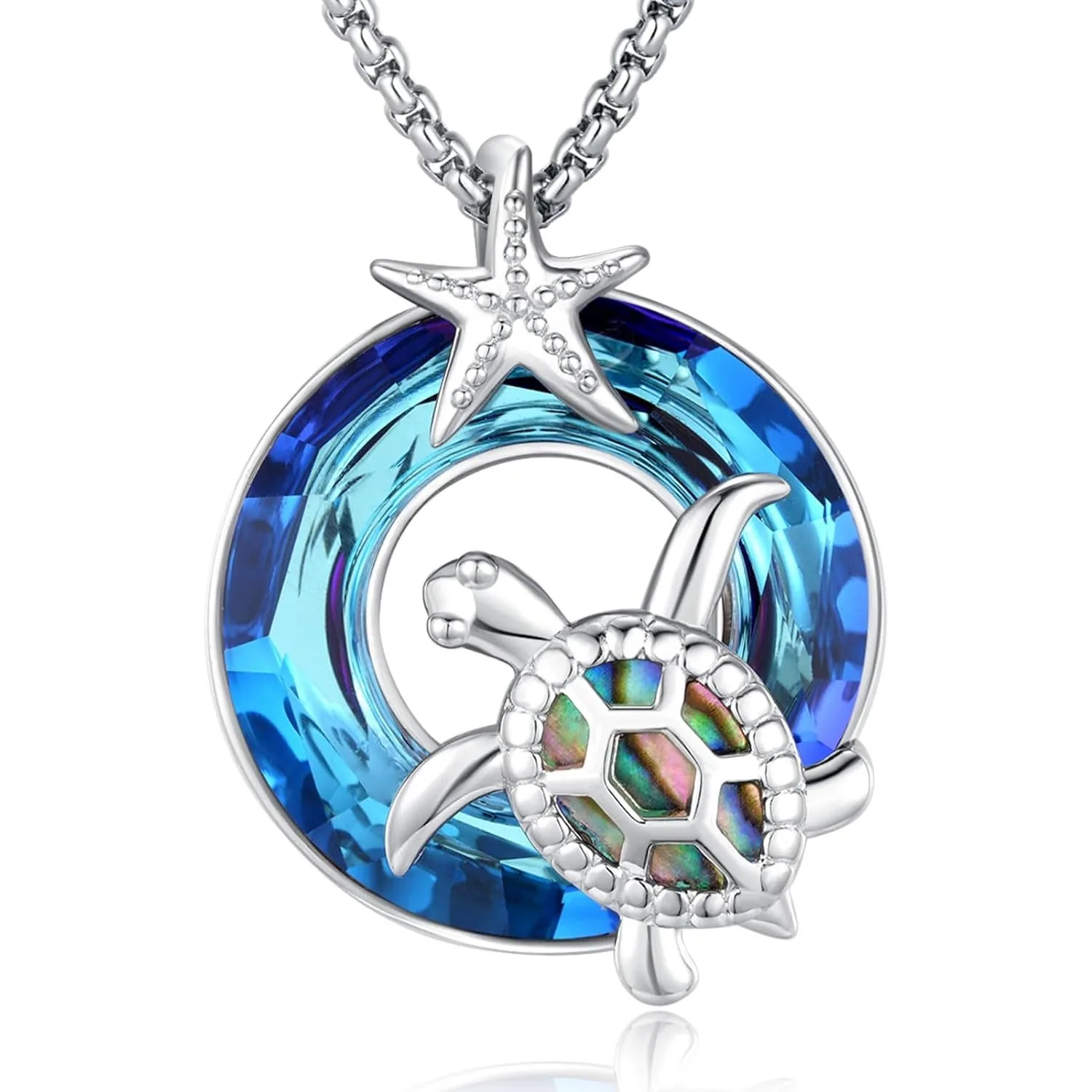 

Turtle Necklace 925 Sterling Silver Turtle Crystal Pendant Necklace Gothic Jewelry for Women Gifts for Animal Lovers