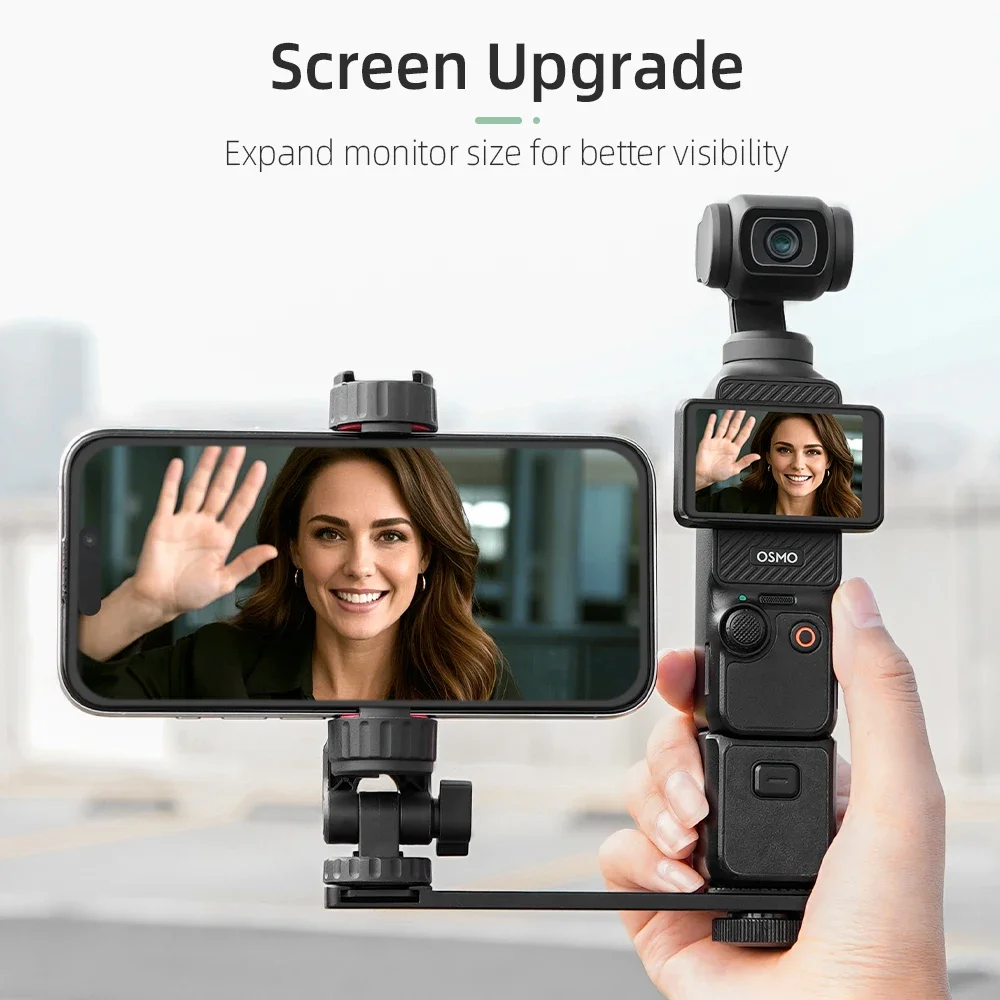 Uchwyt na telefon do DJI Pocket 3/Pocket 4/Insta360 X5, stabilizujący klips do nagrywania wideo, klips do telefonu z lampą doświetlającą, klips do statywu, akcesoria do kamery. — zdjęcie produktu 3