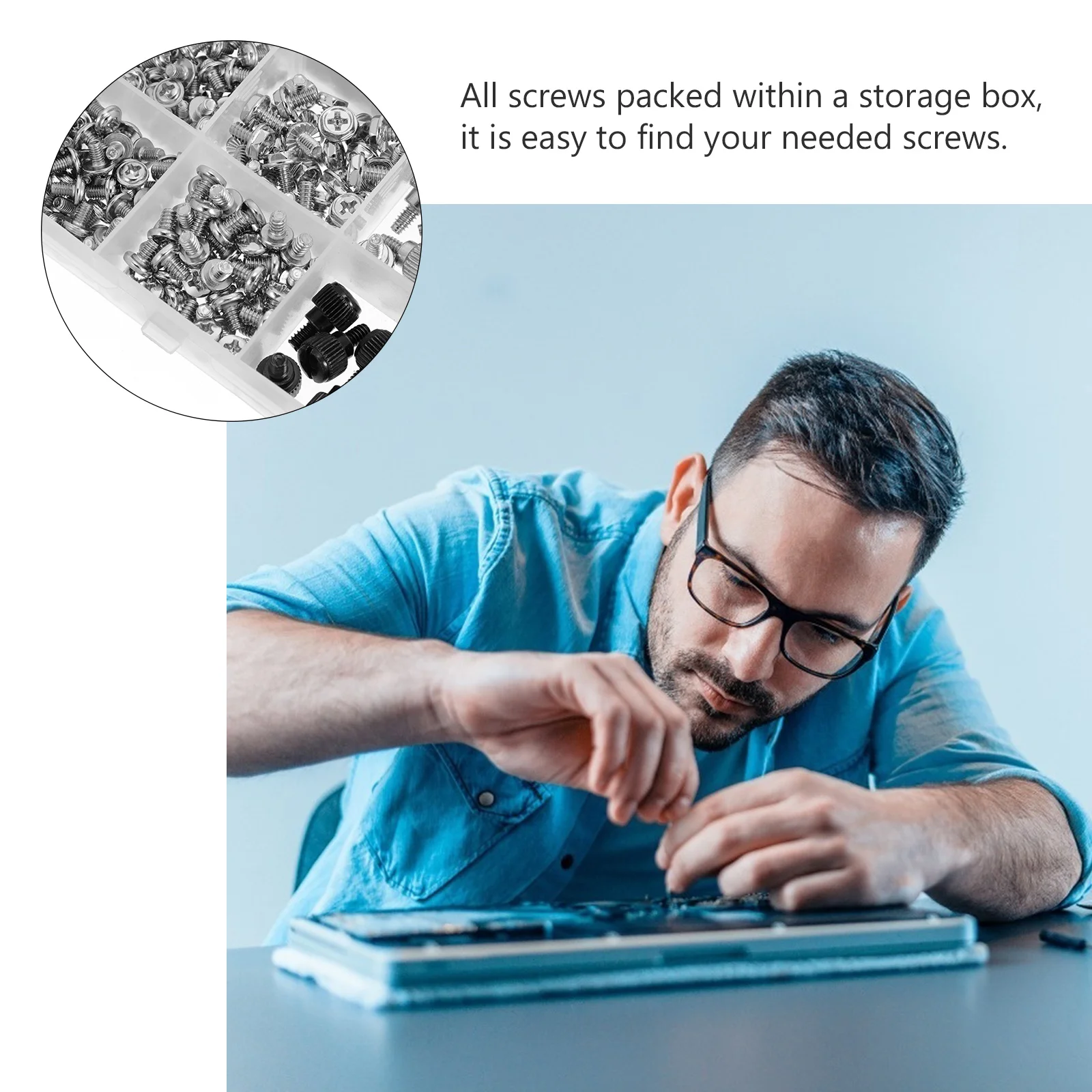 

362pcs 1 Box Computer Screw Assortment Kit Plastic Organizer Nickel Plated Mounting Screws Repairing Accessories Tool Set For Pc