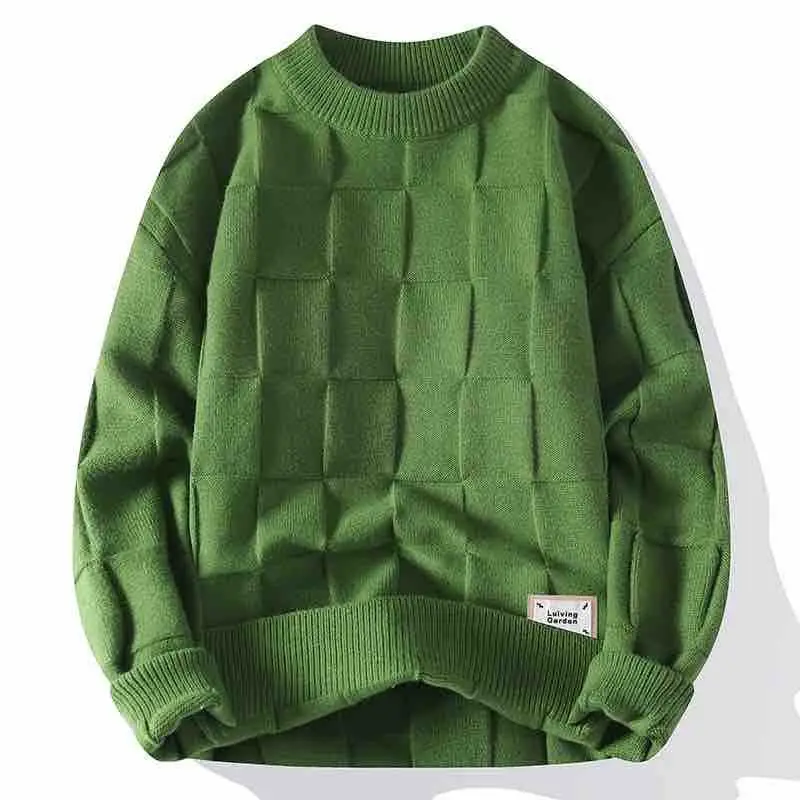 Fashion Solid Color Spliced Knitted Korean Sweaters Men's Clothing 2023 Autumn Winter Loose Casual Pullovers All-match Tops