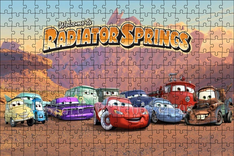 Disney Movies Cars Jigsaw Puzzles Lightning Mcqueen Dr Hudson Sally Die Paper Puzzles Children Education Toys Assemble Game