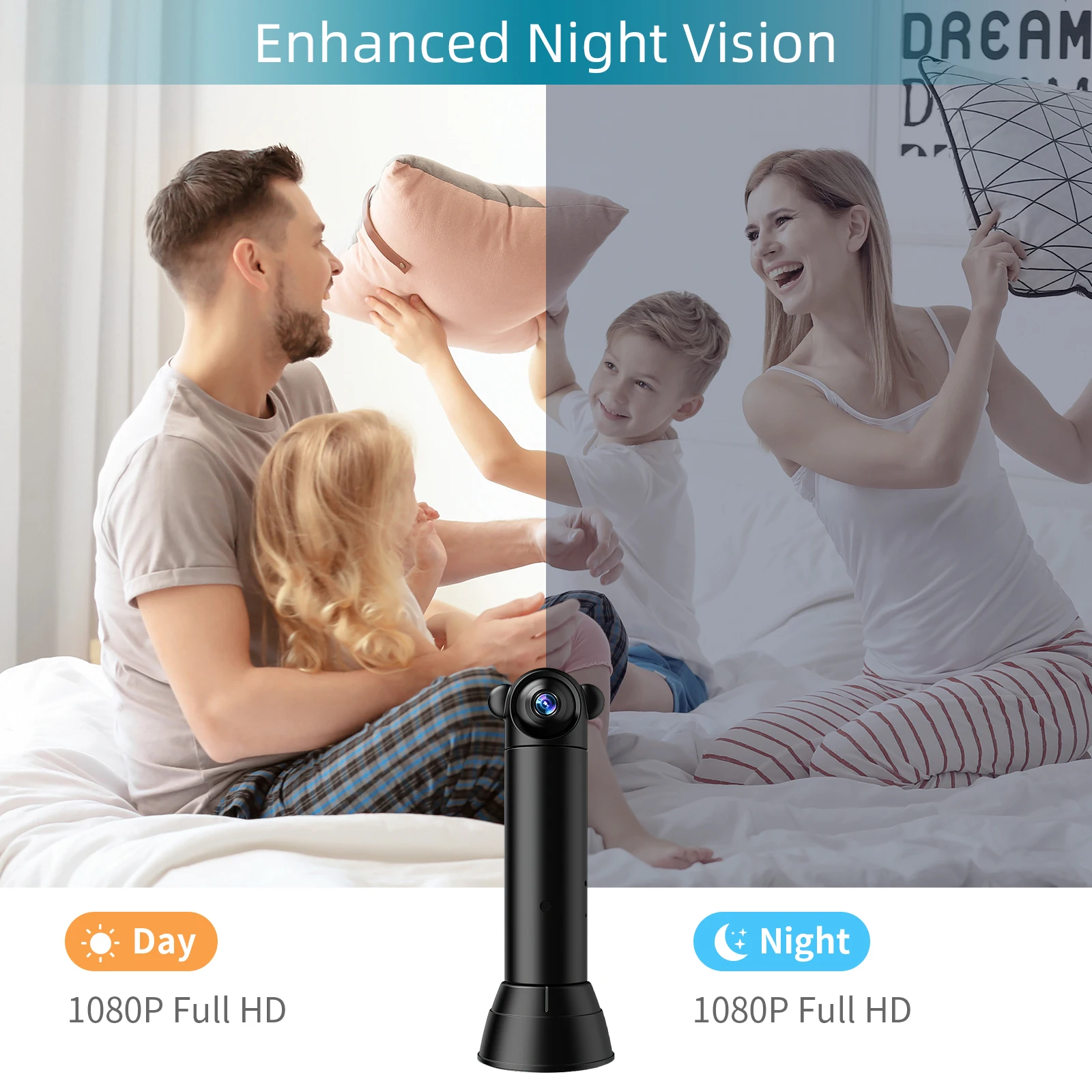 Mini WiFi Camera 1080P HD Baby Monitor Indoor Surveillance Night Vision Motion Detection Wireless IP Camera Security