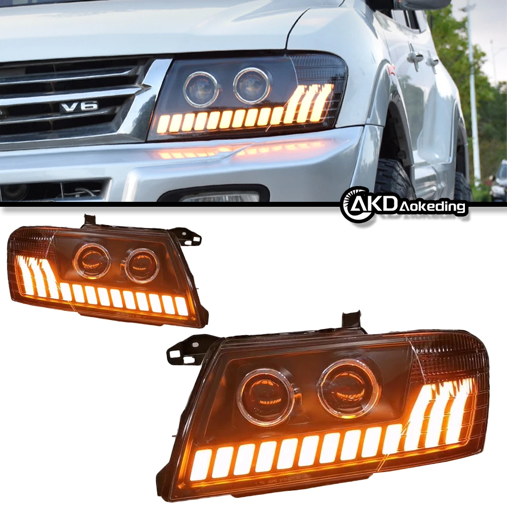 Auto Parts For Mitsubishi Pajero V73 Headlights 2000-2012 latest Styling LED DRL Low Beam High Beam Car Accesorios Modified