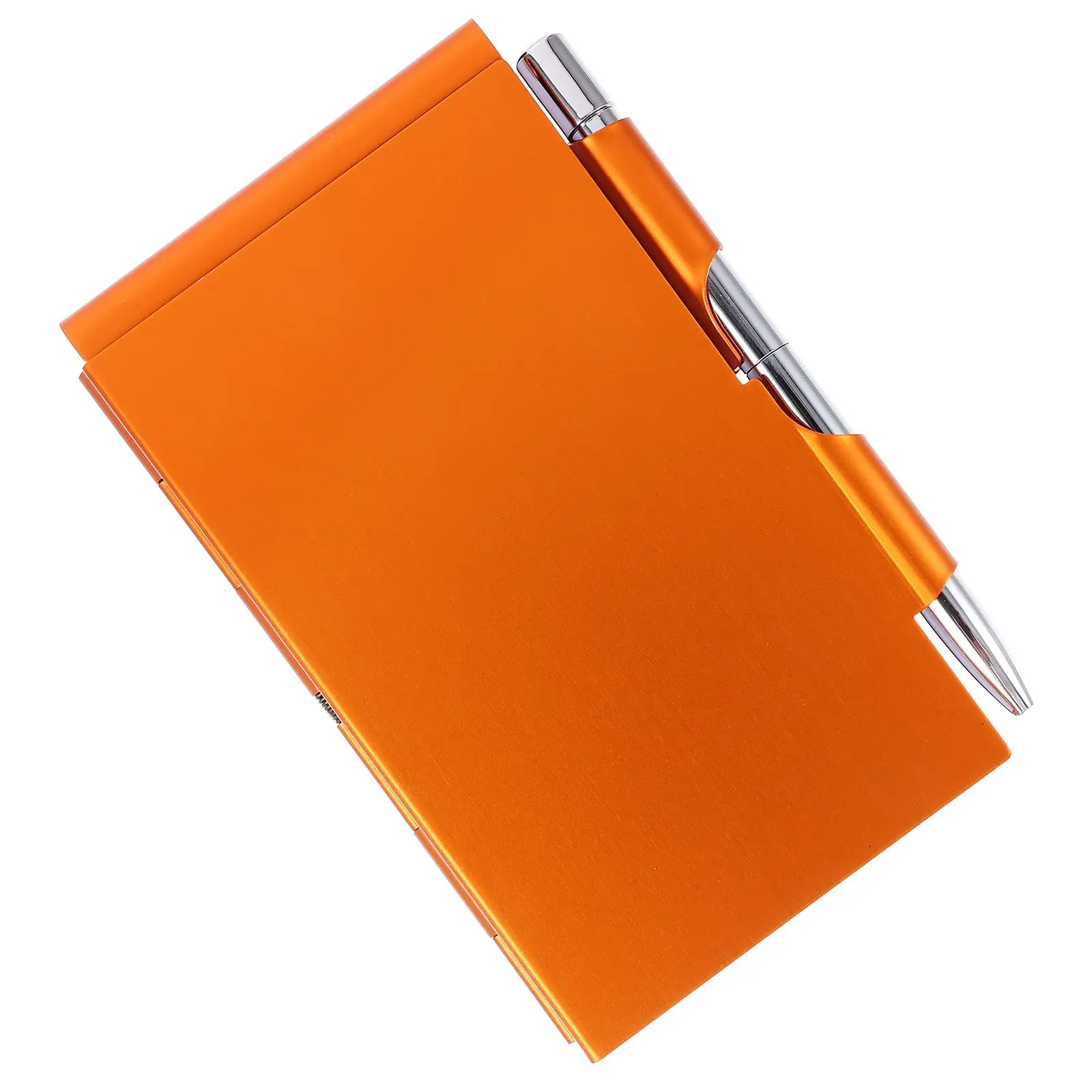 Creative Notebook Metal Notepad with Pen Holder Office Small Tearable Memo Tabs The
