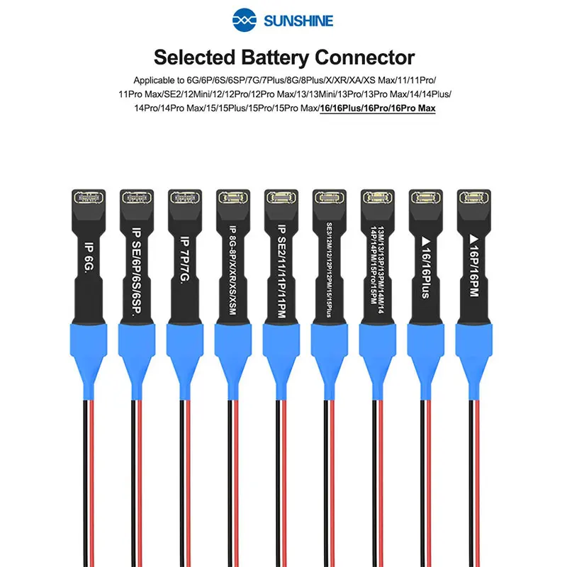 SUNSHINE SS-905K Silicone Power Cable Battery-Free Fast Startup Snap-On Flexible FPC for iPhone 6G-16PM Motherboard Testing