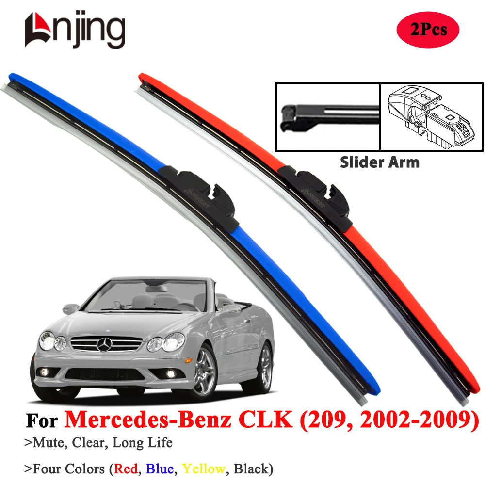 

LNJING Colorful Wiper Blade For Mercedes Benz CLK C209 A209 2002-2010