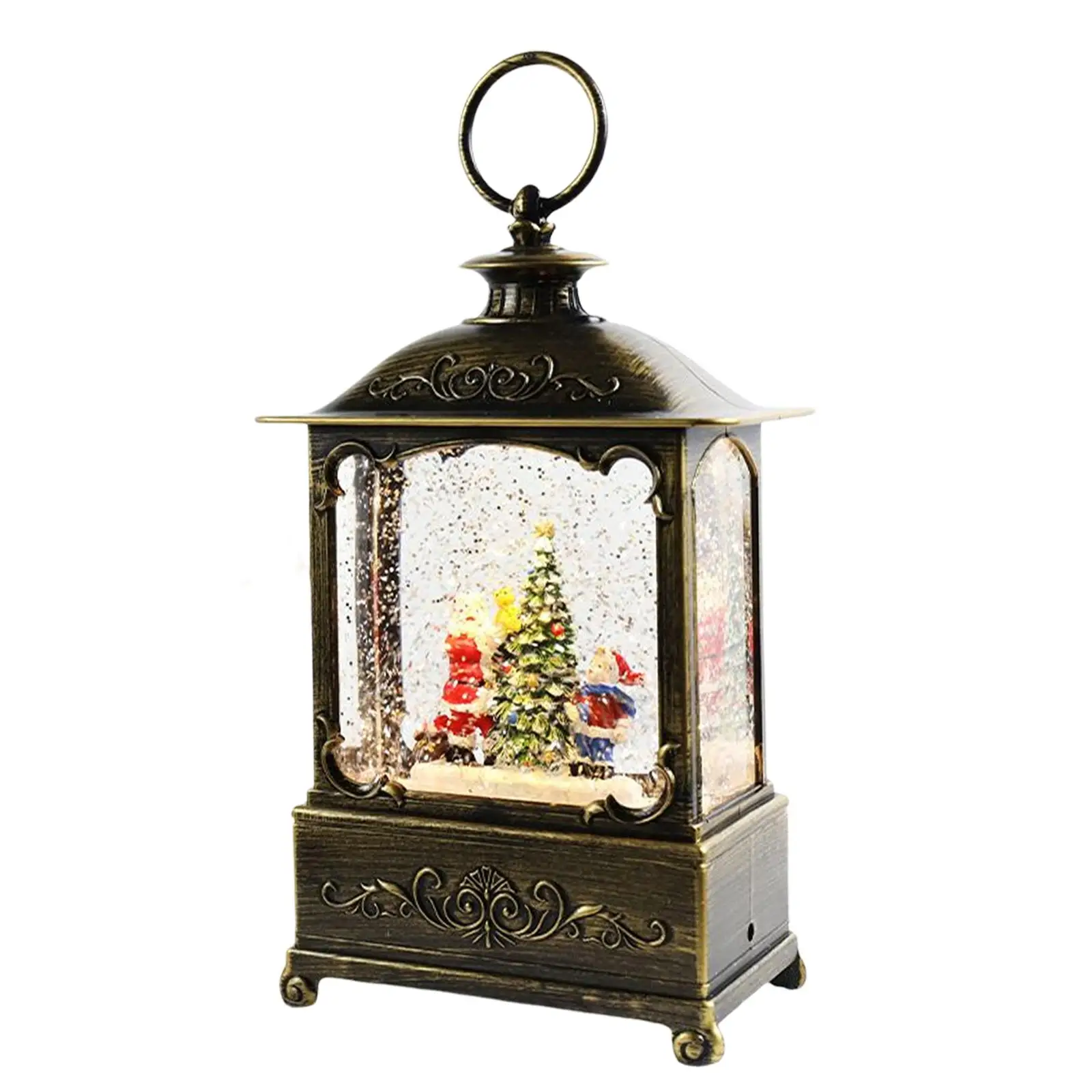 Christmas Music Box Lantern Rotatable Wind Lamp Holiday Decor Birthday Gift