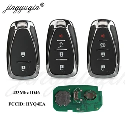 jingyuqin 4/3 + 1 Przycisk Remote Key Fob Inteligentne dla Cruze Chevrolet Camaro Equinox Malibu Spark 433MHz ID46 HYQ4EA