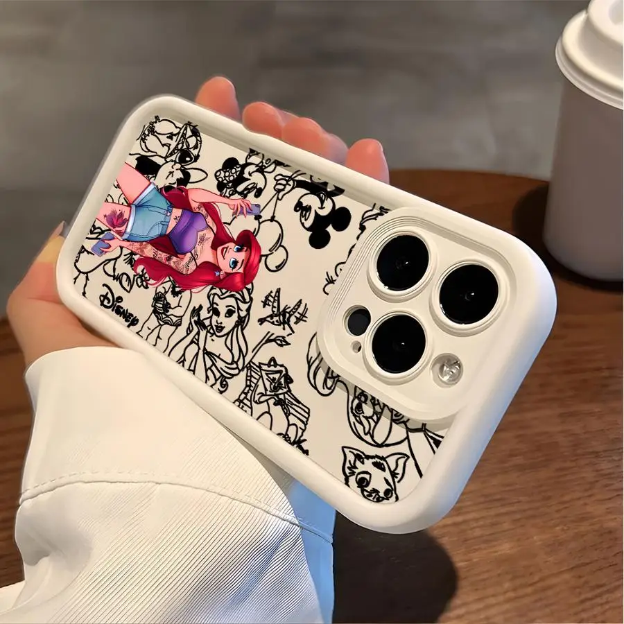حافظة ناعمة من مادة TPU لهاتف آيفون 11Pro 16 Plus 16e 13 Pro MAX XS XR 17 Air 11 14 12 Mini 15 Plus Fashion Princess