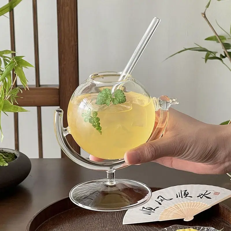 Globe Shaped Glass Cup, Uniquely Designed Cocktail Glass, Creative Atmosphere Restaurant Home Red Wine Juice Cold Drink Glasss