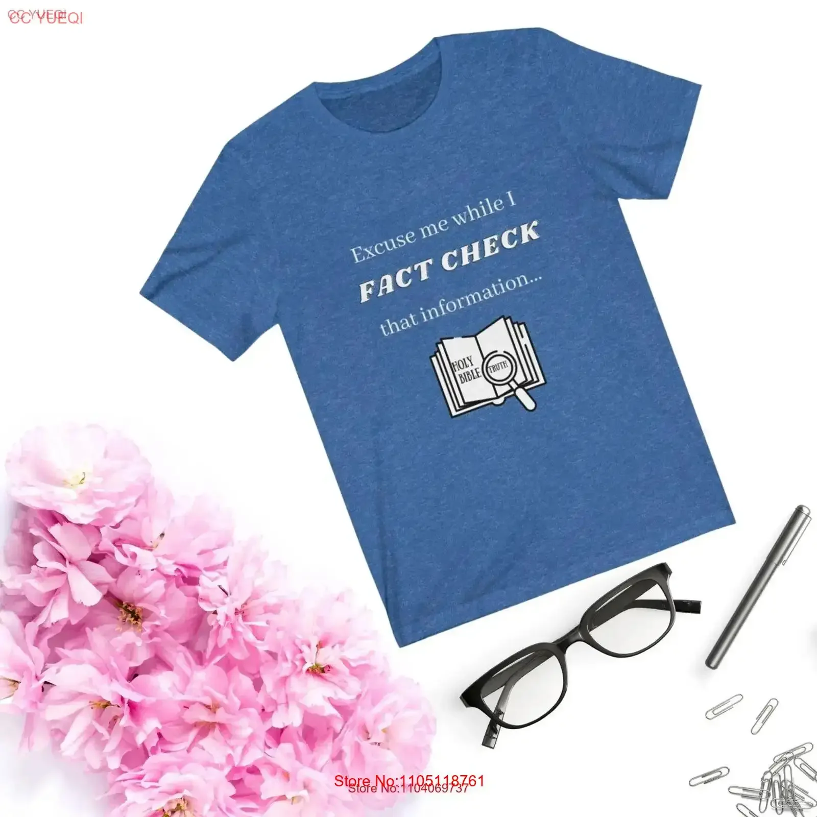 Fact Check t-shirt saint Bible vérité foi chrétienne bonnes nouvelles adolescent église vintage lavé unisexe respirant étiré