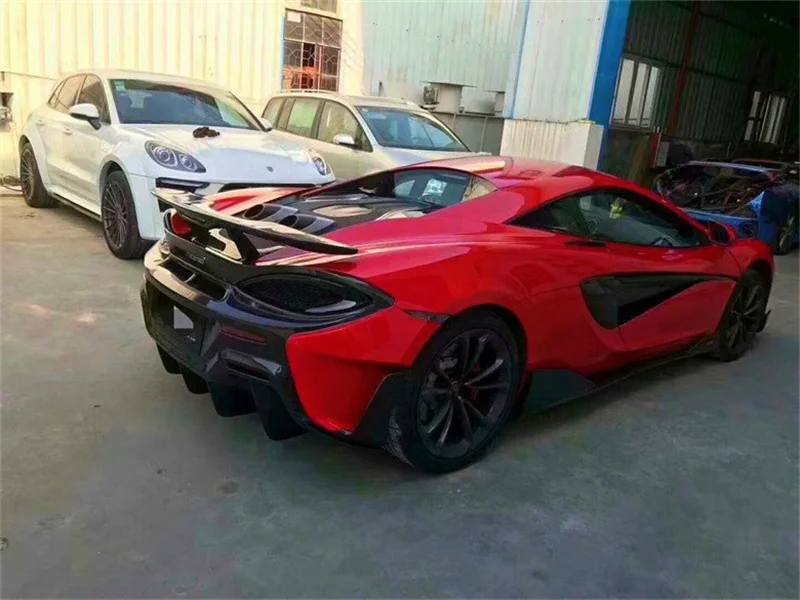 For McLaren 540C 570S Retrofit Upgrade 600LT All Carbon Fiber Body Kit, New Front and Rear Bumpers, Side Skirts, Tailpipes Hood