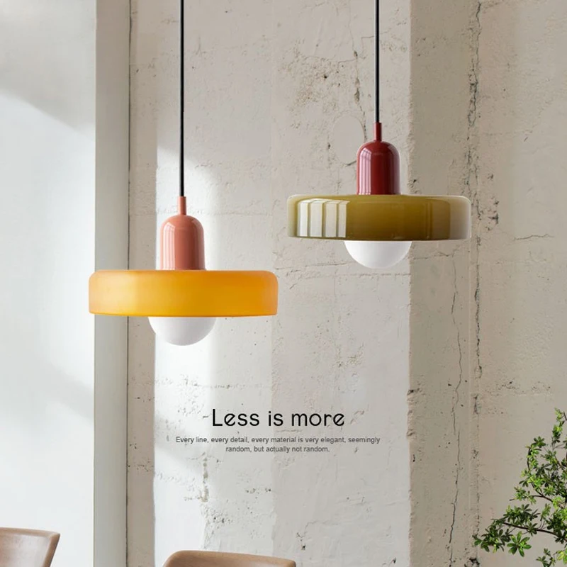 DAMIASMIL Nordic Pendant Light Candy Color Glass Pendent Lamp For Living Room Bedroom Study Dining Room Chandelier Decor Fixture