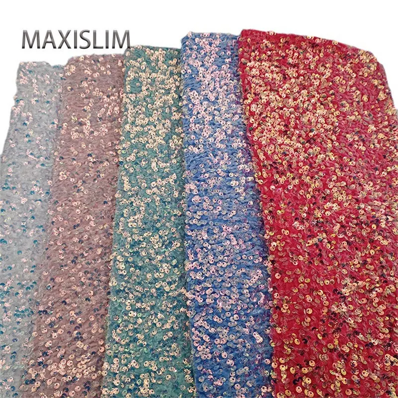 5MM Flannel Sequin Fabrics For Dress Bag Skirt High Quality Shiny Shell Sequin Embroidery Fabrics DIY Sewing Material Wide：125CM